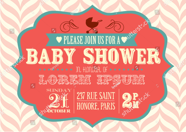 Baby Shower Invitation Vector Illustration Template