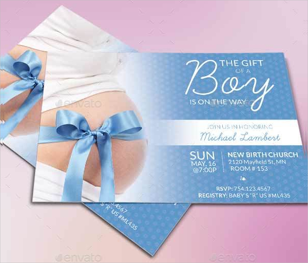 Clean Baby Shower Invitation Template