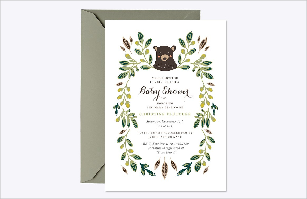 Bear Cun Baby Shower Invitation