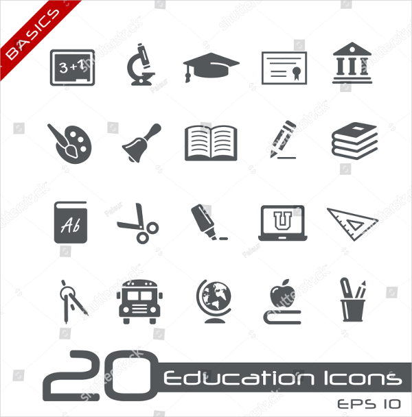 Education Basic Icons Designs