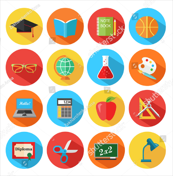 School Education Design Icons