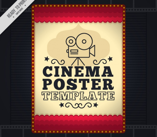 Movie Poster In Vintage Style Free Vector