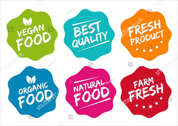 Colorful Eco Food Label Templates Vector