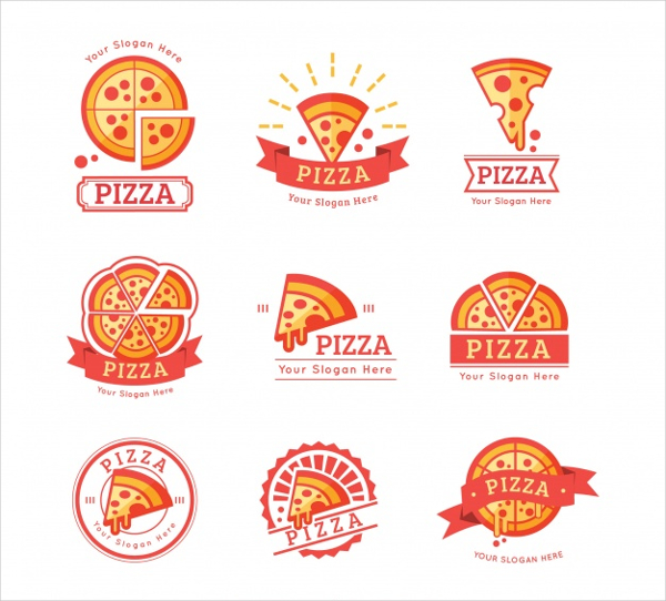 Free Vector Colorful Pizza logo Collection