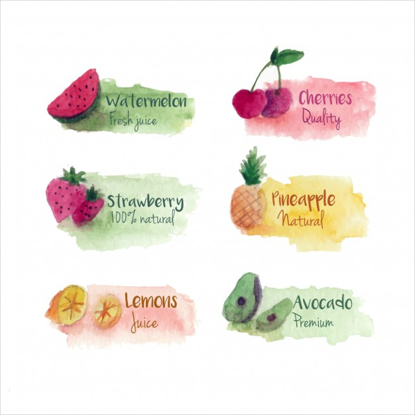 Free Watercolor Food Label Templates