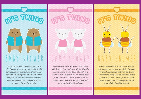 Free Twin Babies Invitations Template