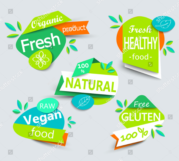 Modern Vector Healthy Food Label Templates