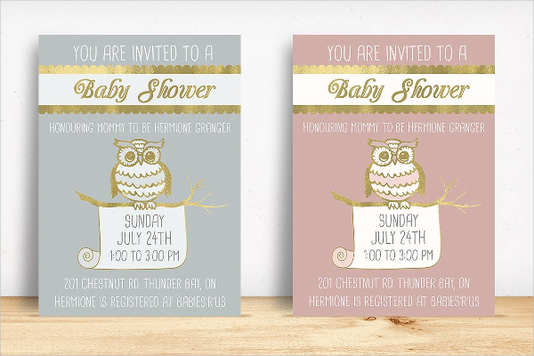 Owl Baby Shower Invitation Templates