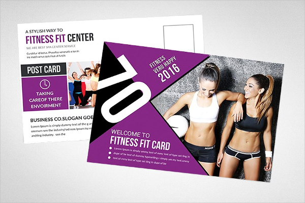 Fitness Salon Center Postcard Template