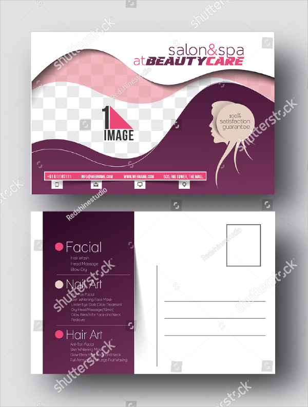 Salon Post Card Design Template