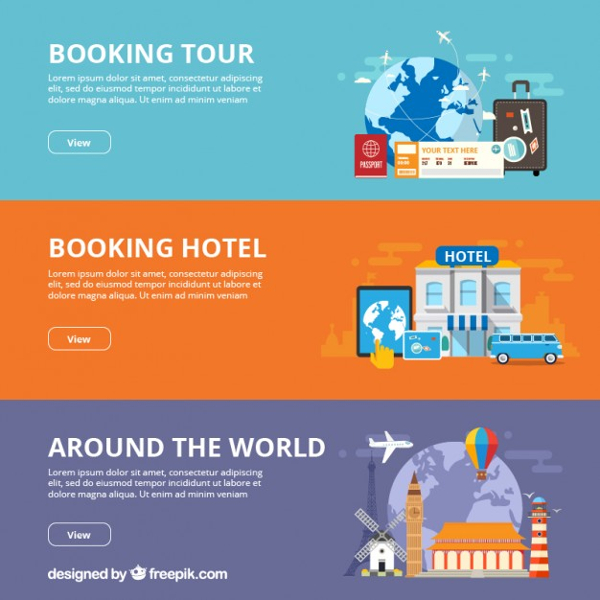 Free Vector Travel Tourism Banner Templates