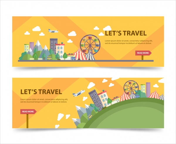 Free Vector Travel Banners in Flat Design