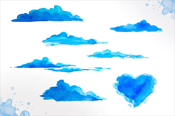 Cloud Watercolor Background Template