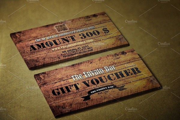 Wooden Style Gift Voucher Template