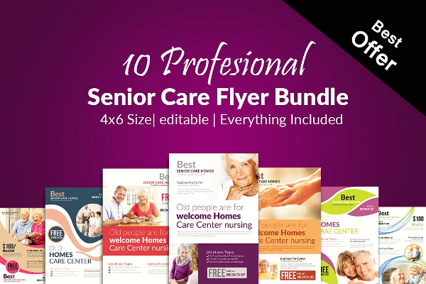 10 Senior Care Homes Flyers Bundle