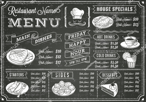 Best Chalkboard Menu Template