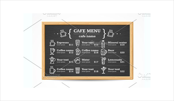 Blackboard Drinks Menu Template