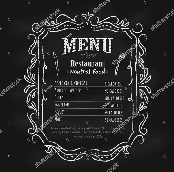 Blackboard Natural Food Menu Template