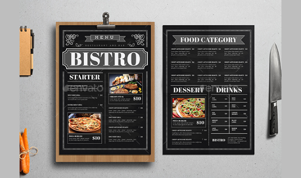 Blackboard Style Food Menu Template