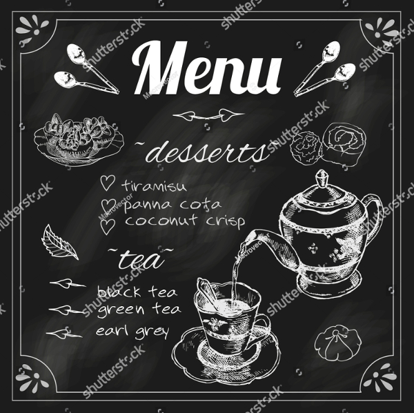 Blackboard Tea Menu Template