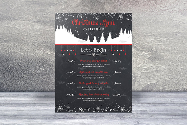 Chalkboard Christmas Menu Template