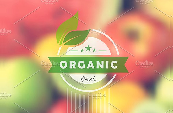 Colorful Retro Label for Organic Food