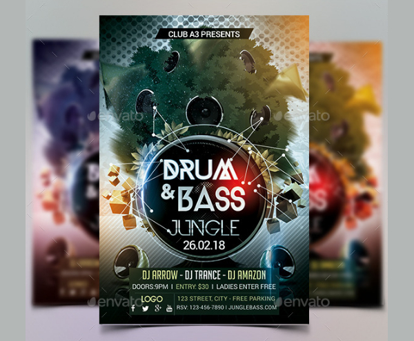 Drum And Bass Jungle Flyer Template