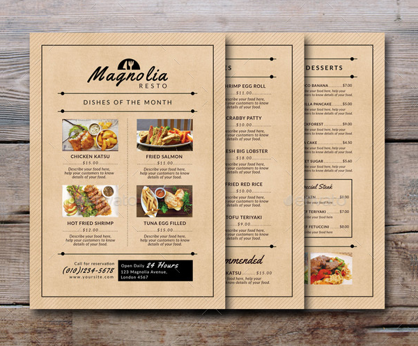 Food Truck Business Mangolia Menu Templates