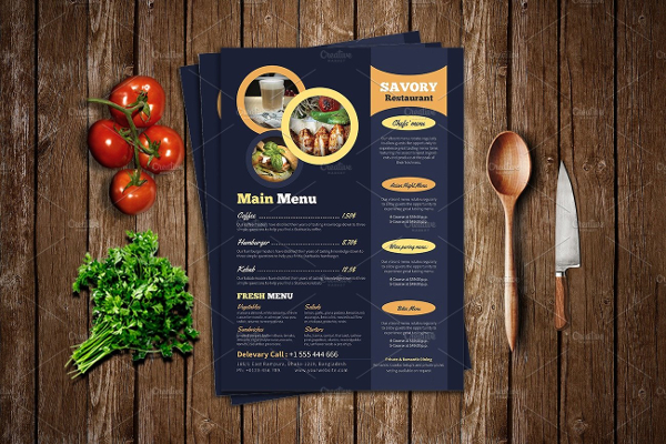 Food Truck Savory Menu Templates