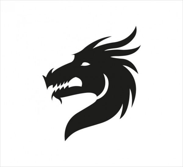 Free Dragon Head Silhouette Logo Template