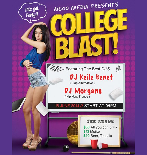 Free College Blast PSD Flyer Template