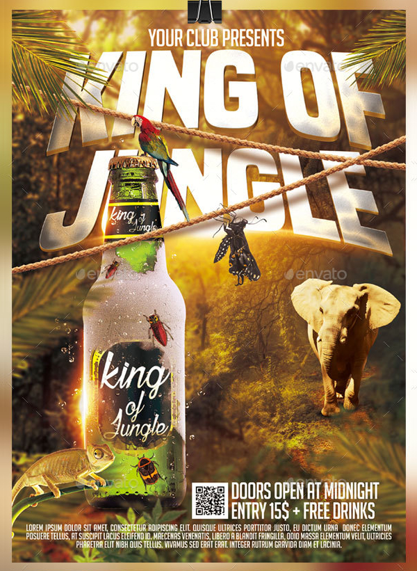 King Of Jungle Club Flyer Template