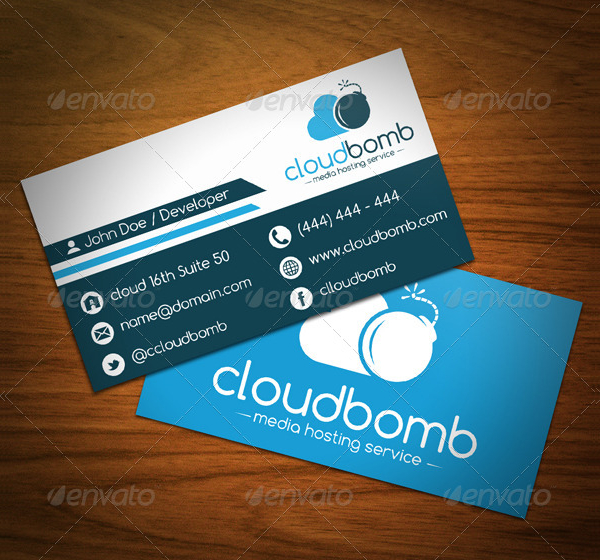 Media Cloud Bomb Business Card