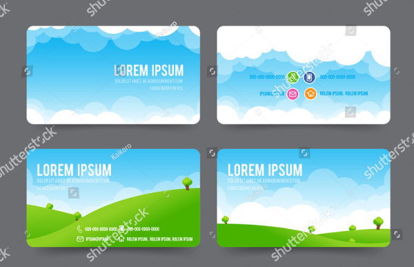 Nature Cloud Concept Business Card