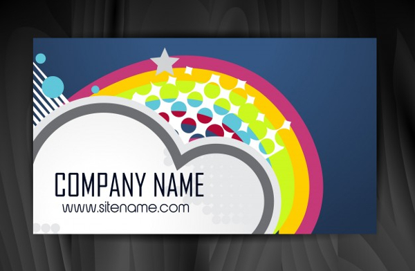 Rainbow Style Cloud Business Card Free
