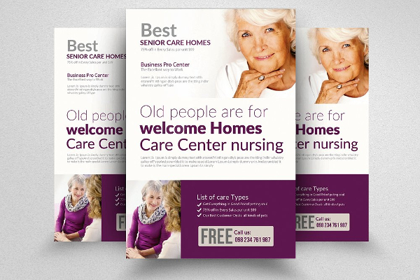 Senior Care Homes Flyer Templates