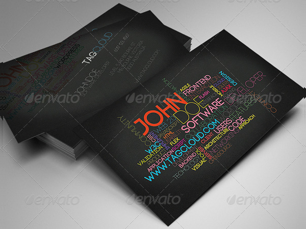Tag Cloud Business Card Template