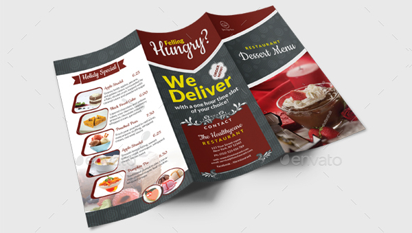 Trifold Dessert Menu Templates