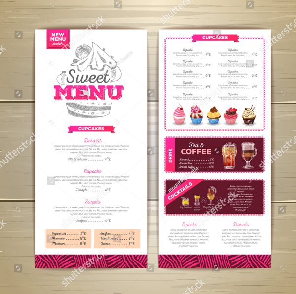 Vintage Dessert Menu Design Template