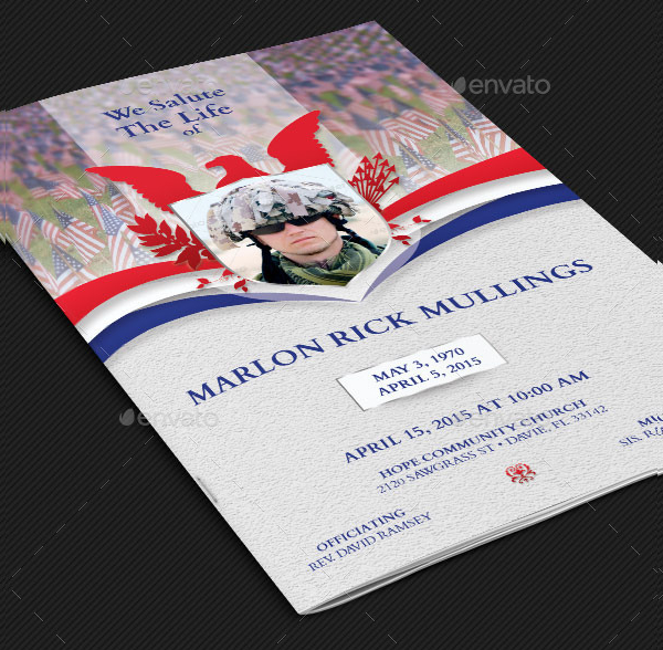 American Military Funeral Service Brochure Template
