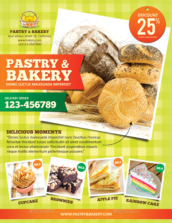 Bakery And Pastery Menu Flyer Template