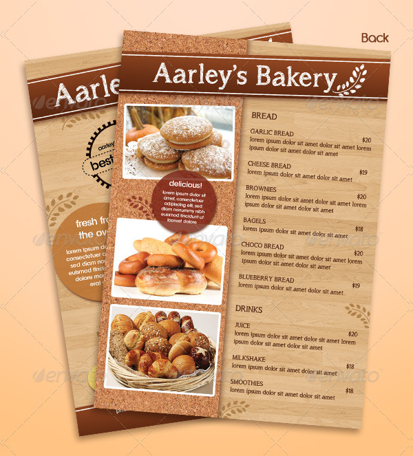 Bakery Shop Menu Flyer Template