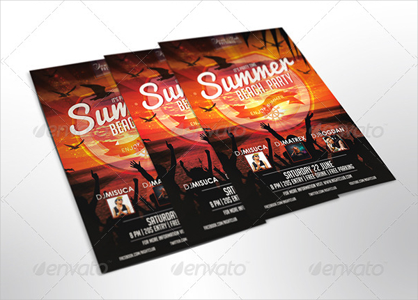 Beautiful Beach Party Flyer Template