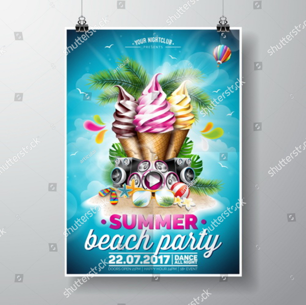 Beach Party Icecream Flyer Template