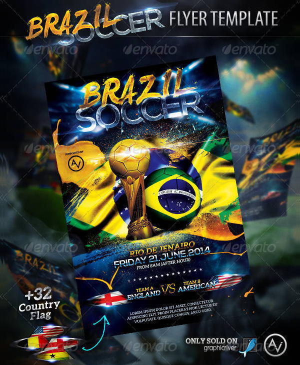 Brazil Soccer Flyer Template Design