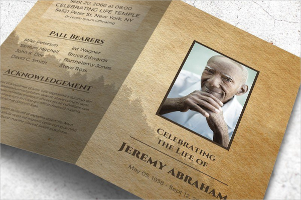 Cardboard Style Funeral Program Services Brochures