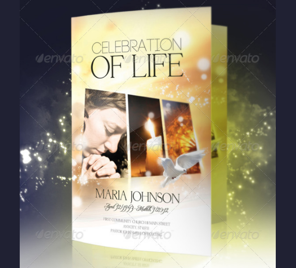 Celebration Of Life Funeral Program Brochure Template
