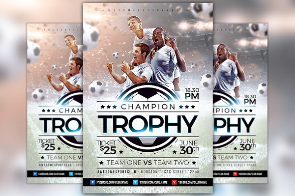 Champion Trophy Soccer Sports Flyer