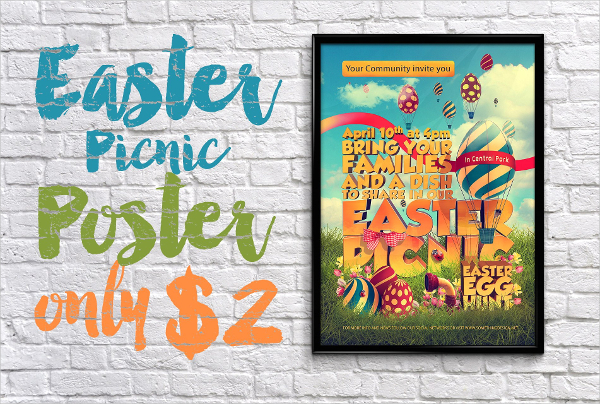 Easter Picnic Poster Template