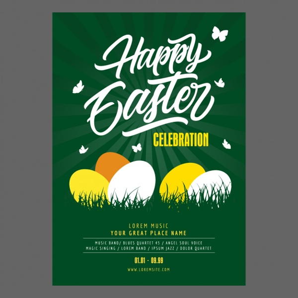 Easter party poster Design Free Vector